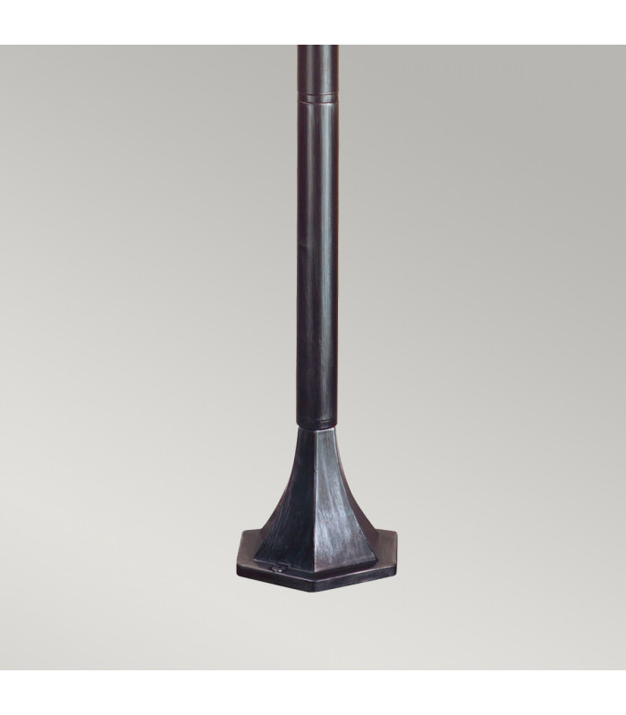 Wexford 1 Light Outdoor Bollard Lantern Black Silver IP43 E27-3