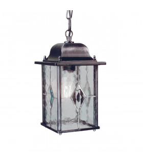 Wexford 1 Light Outdoor Ceiling Chain Lantern Black Silver IP43 E27-1