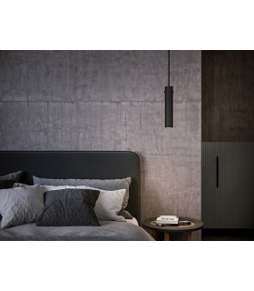 Tyson Slim Pendant Ceiling Light Blackstruktur 1x GU10-2