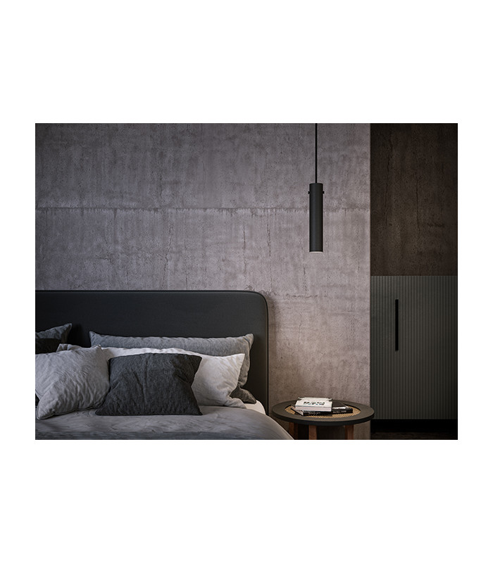 Tyson Slim Pendant Ceiling Light Blackstruktur 1x GU10-2