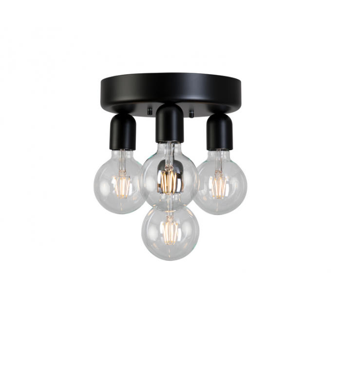 Regal Globe Ceiling Light Flat Black 4x E27