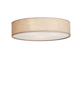 Soft 44cm Cylindrical Ceiling Light Natural Linen 2x E27