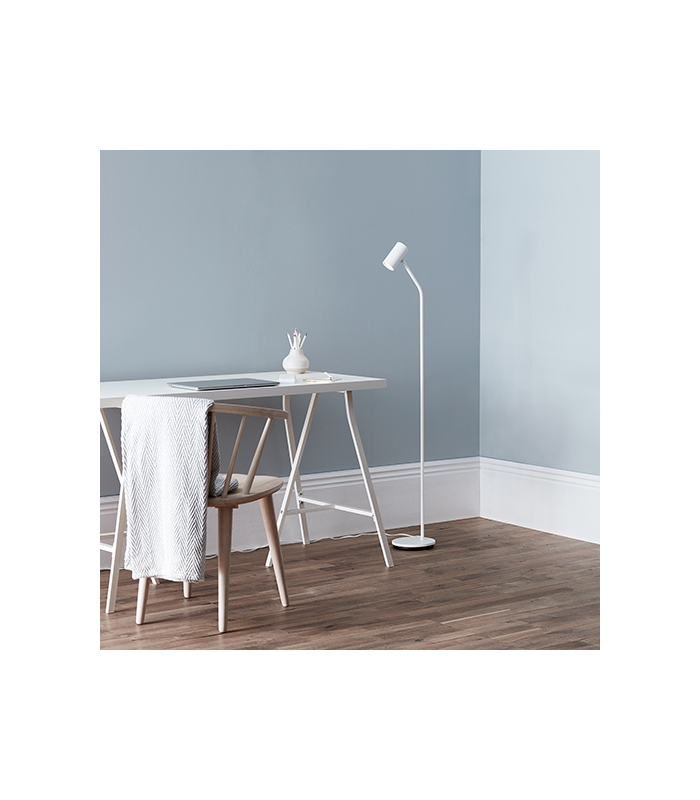 Tyson Task Floor Lamp White Structure Switch On Shade 1x GU10-2