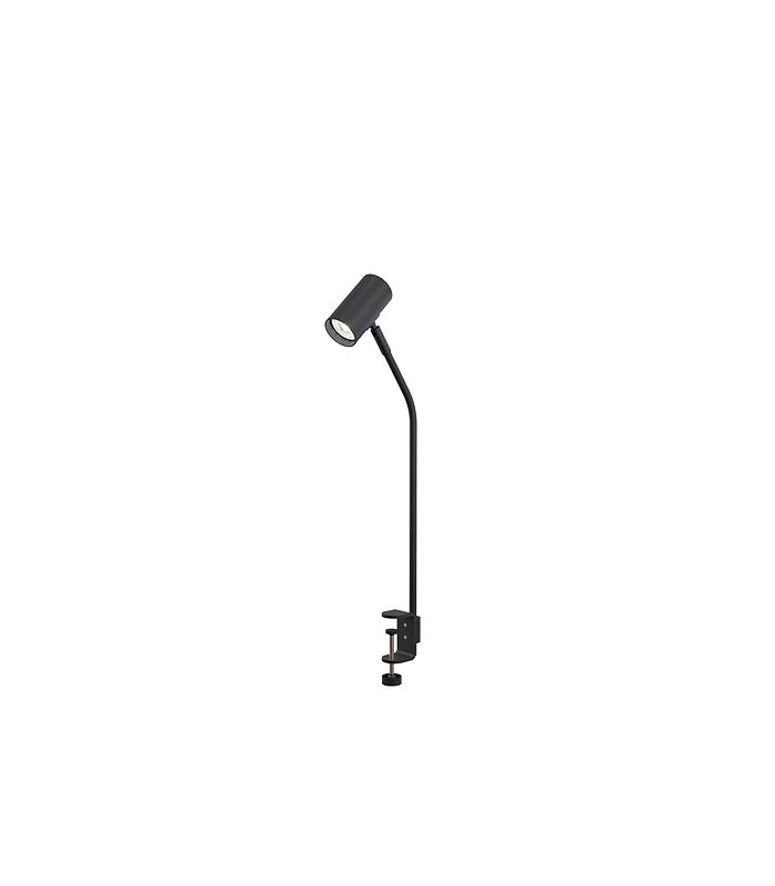 Tyson Clamp & Clip On Lamp Black Structure Switch On Shade 1x GU10-1
