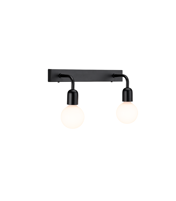 Regal Wall Lamp Flat Black 2x E27 IP44-1