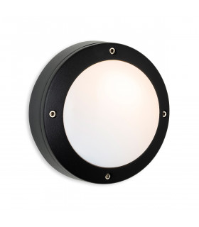 Nova Wall Light Black with White Polycarbonate Diffuser IP44