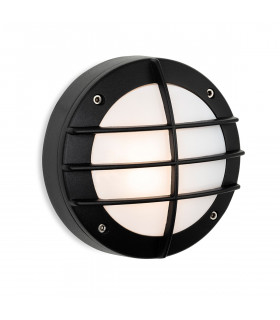 Nova Wall Light Black with White Polycarbonate Diffuser IP44