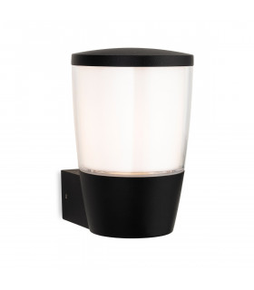 Forbes Wall Light Black with White Duplex Polycarbonate Diffuser IP44