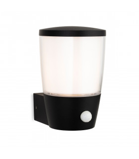 Forbes Wall Light with PIR Black with White Duplex Polycarbonate Diffuser IP44