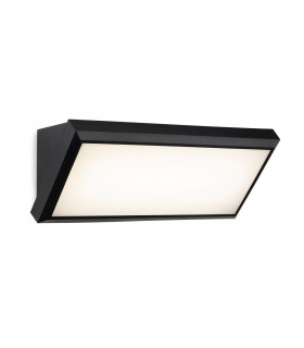 Nitro LED Resin Wall Light Black with White Polycarbonate Diffuser IP65