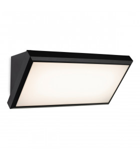 Nitro LED Resin Wall Light Black with White Polycarbonate Diffuser IP65