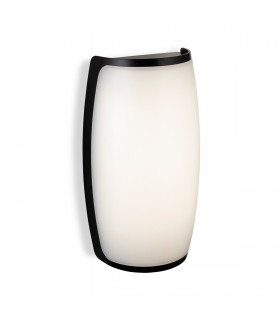 Apollo LED Resin Wall Light Black with White Polycarbonate Diffuser IP54