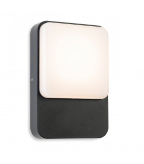 Hero LED Wall Light Graphite with White Polycarbonate Diffuser IP54