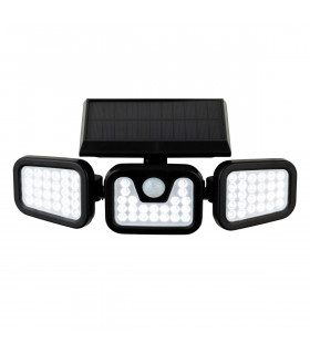 Avenue LED Solar Security Wall Light with PIR Black IP44