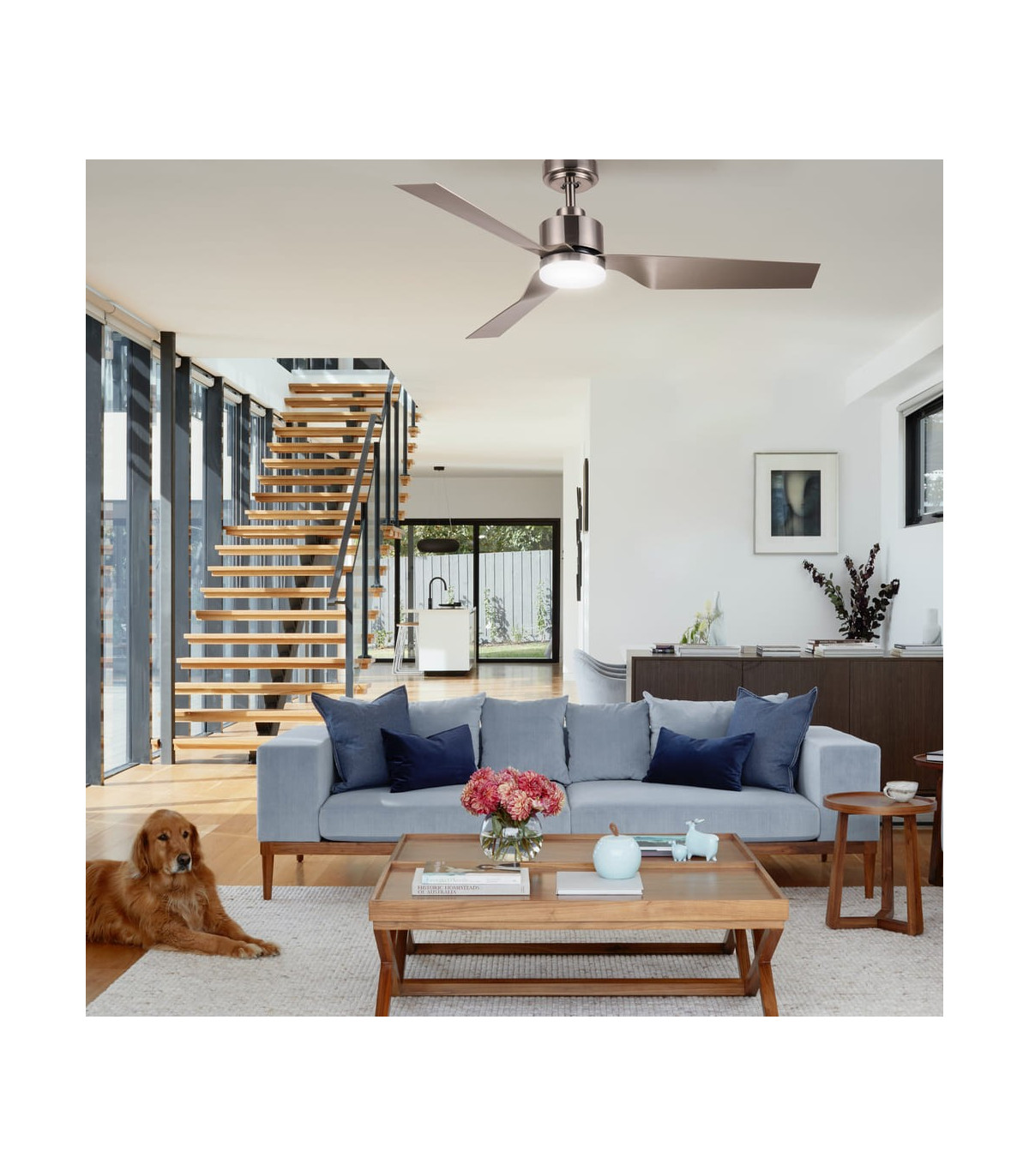 Cristal Record Ekos DC LED Ceiling Fan 15W CCT Nickel 