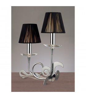 Acanto Table Lamp 2 Light E14 Polished Chrome With Black Shades-2