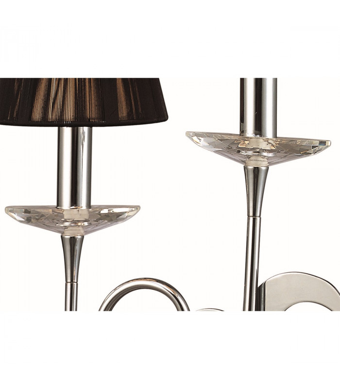 Acanto Table Lamp 2 Light E14 Polished Chrome With Black Shades-4