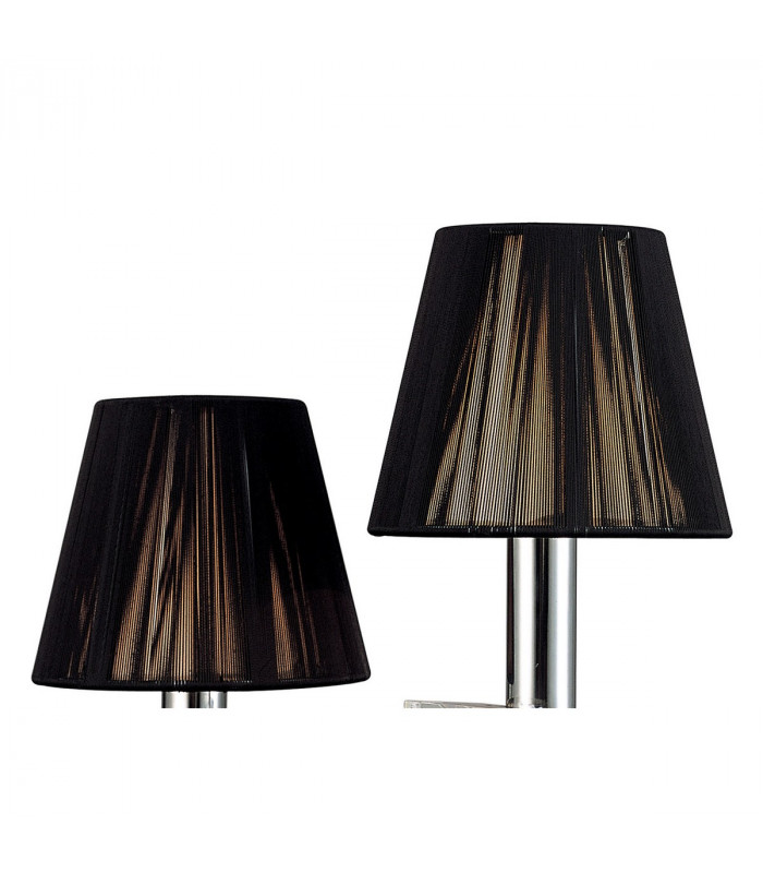 Acanto Table Lamp 2 Light E14 Polished Chrome With Black Shades-5