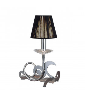 Acanto Table Lamp 1 Light E14 Polished Chrome With Black Shade-1
