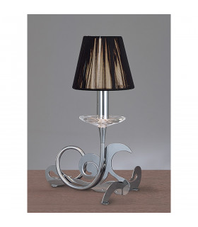 Acanto Table Lamp 1 Light E14 Polished Chrome With Black Shade-2