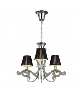 Acanto Pendant Round 3 Light E14 Polished Chrome With Black Shades-1