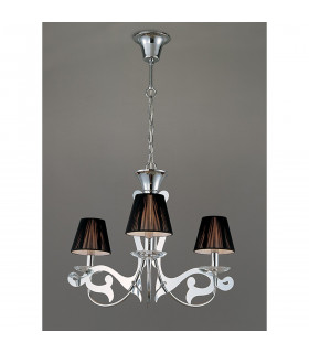 Acanto Pendant Round 3 Light E14 Polished Chrome With Black Shades-2