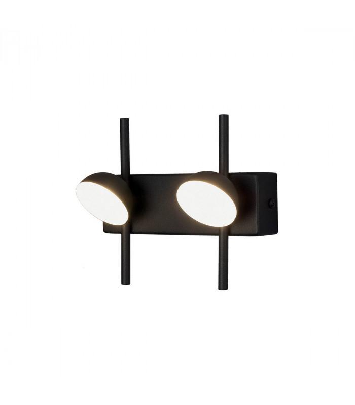 Adn 2 Light Wall Lamp 6W LED 3000K 500lm Black 3yrs Warranty-1