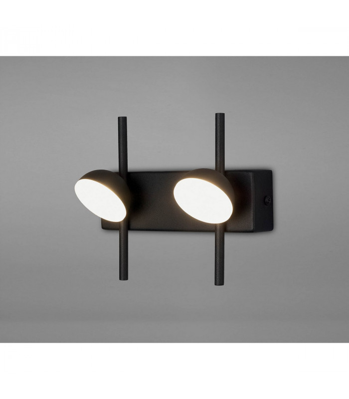 Adn 2 Light Wall Lamp 6W LED 3000K 500lm Black 3yrs Warranty-2