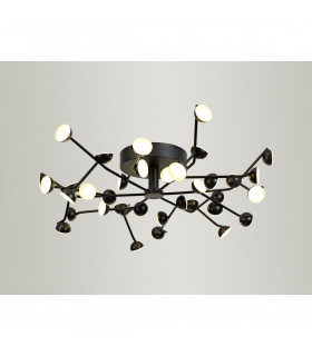 Adn 36 Light Ceiling Round 74cm 100W LED 3000K 7250lm Black 3yrs Warranty-2