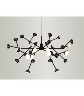 Adn 36 Light Pendant Round 74cm 100W LED 3000K 7250lm Black 3yrs Warranty-2