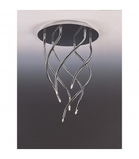 Aire Ceiling Round 6 Light G4 Vertical Arms Polished Chrome NOT LED/CFL Compatible-2