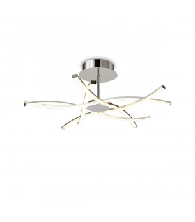 Aire Semi Flush 42W LED 3000K 3700lm Silver/Frosted Acrylic/Polished Chrome 3yrs Warranty-1