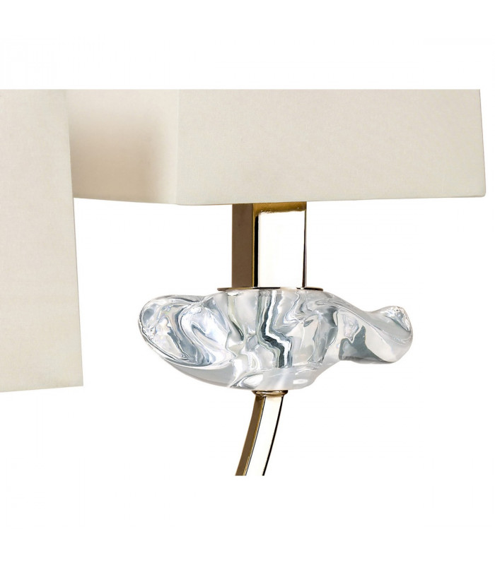 Akira Table Lamp 2 Light E14 Antique Brass With Cream Shades-6