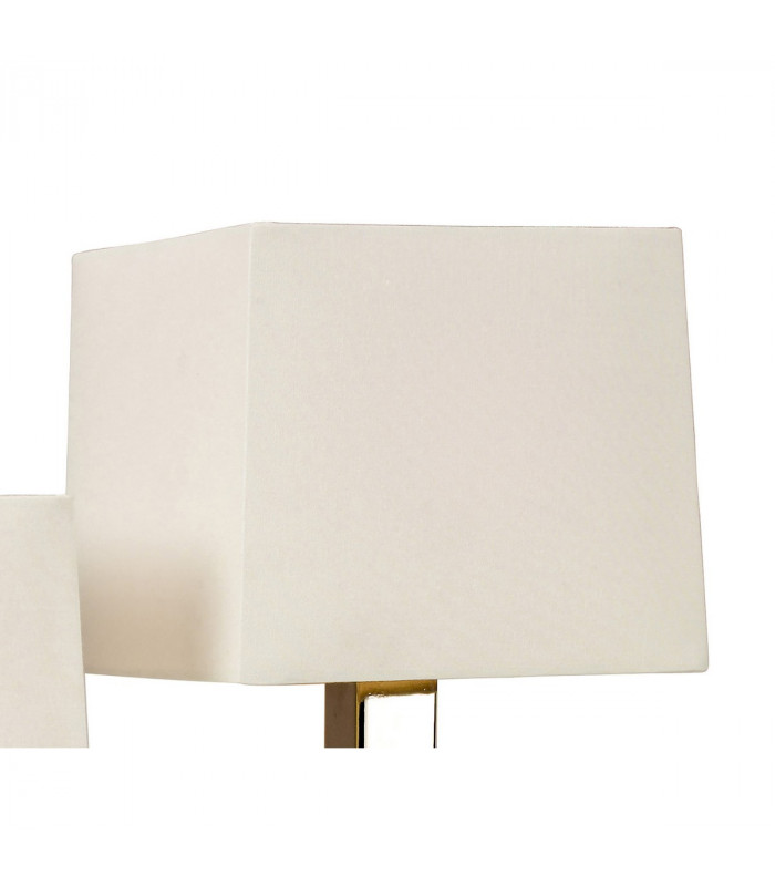 Akira Table Lamp 2 Light E14 Antique Brass With Cream Shades-7