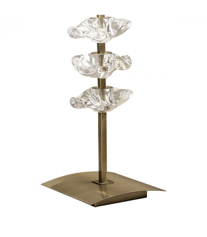 Akira Table Lamp 2 Light E27 Antique Brass With Black Shade-3