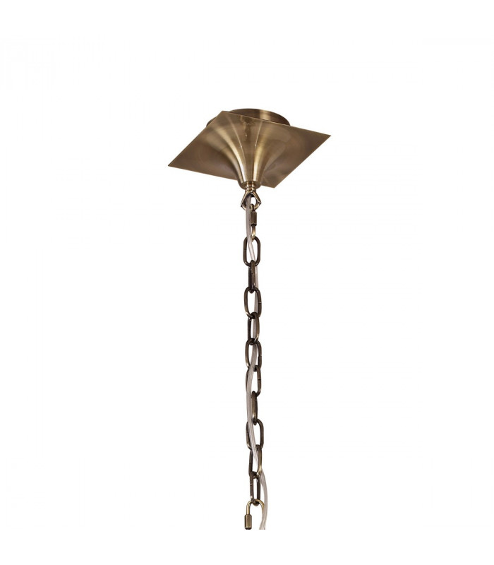 Akira Pendant 2 Tier 12 Light E14 Antique Brass With Cream Shades-3