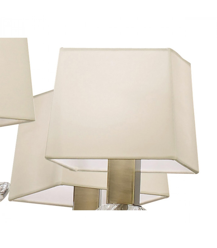 Akira Pendant 2 Tier 12 Light E14 Antique Brass With Cream Shades-9