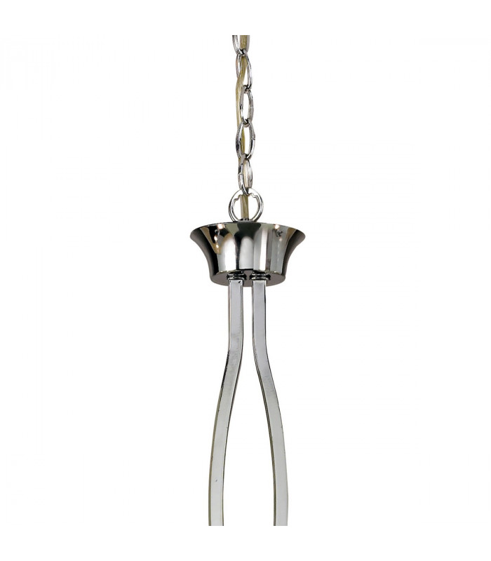Akira Linear Pendant 2 Arm 6 Light E14 Polished Chrome With Cream Shades-4