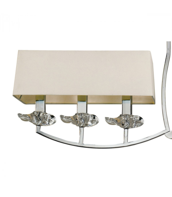 Akira Linear Pendant 2 Arm 6 Light E14 Polished Chrome With Cream Shades-6