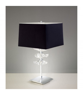 Akira Table Lamp 2 Light E27 Polished Chrome With Black Shade-2