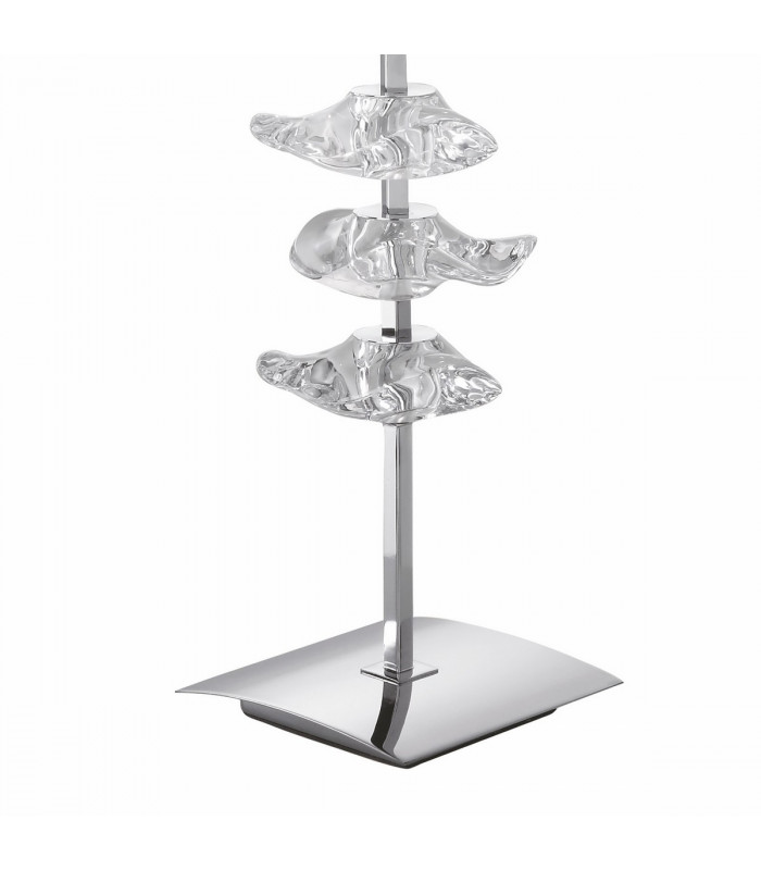 Akira Table Lamp 2 Light E27 Polished Chrome With Black Shade-3