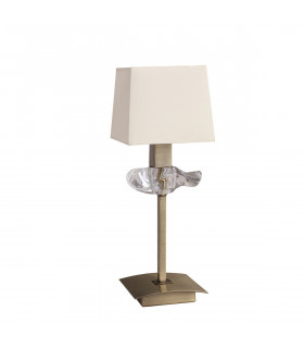 Akira Table Lamp 1 Light E14 Antique Brass With Cream Shade-1