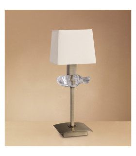 Akira Table Lamp 1 Light E14 Antique Brass With Cream Shade-2