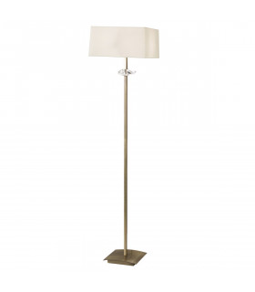 Akira Floor Lamp 3 Light E27 Antique Brass With Cream Shade-1