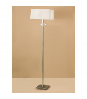 Akira Floor Lamp 3 Light E27 Antique Brass With Cream Shade-2