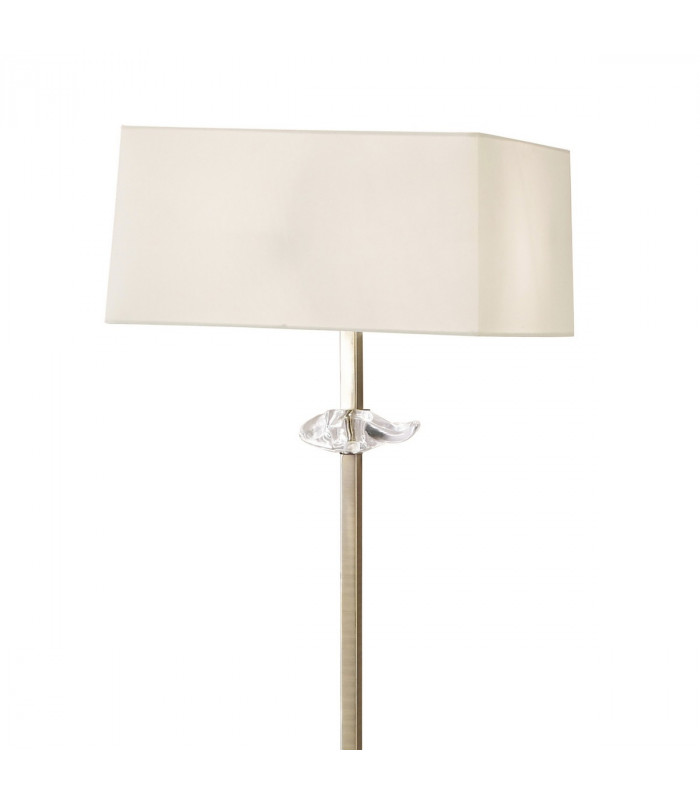 Akira Floor Lamp 3 Light E27 Antique Brass With Cream Shade-4