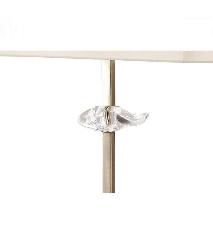 Akira Floor Lamp 3 Light E27 Antique Brass With Cream Shade-5