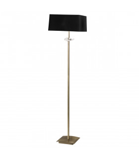 Akira Floor Lamp 3 Light E27 Antique Brass With Black Shade-1