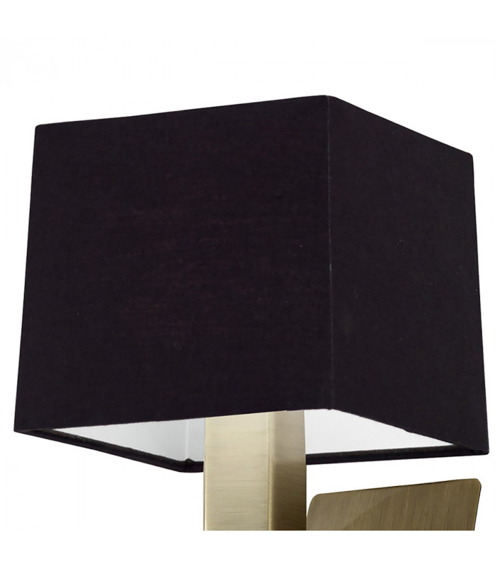 Akira Wall Lamp Switched 1 Light E14 Antique Brass With Black Shade-4