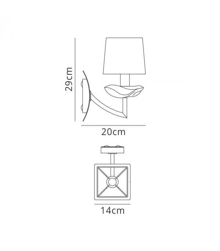 Akira Wall Lamp Switched 1 Light E14 Antique Brass With Black Shade-5